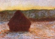 Claude Monet Grainstack,Thaw,Sunset France oil painting artist